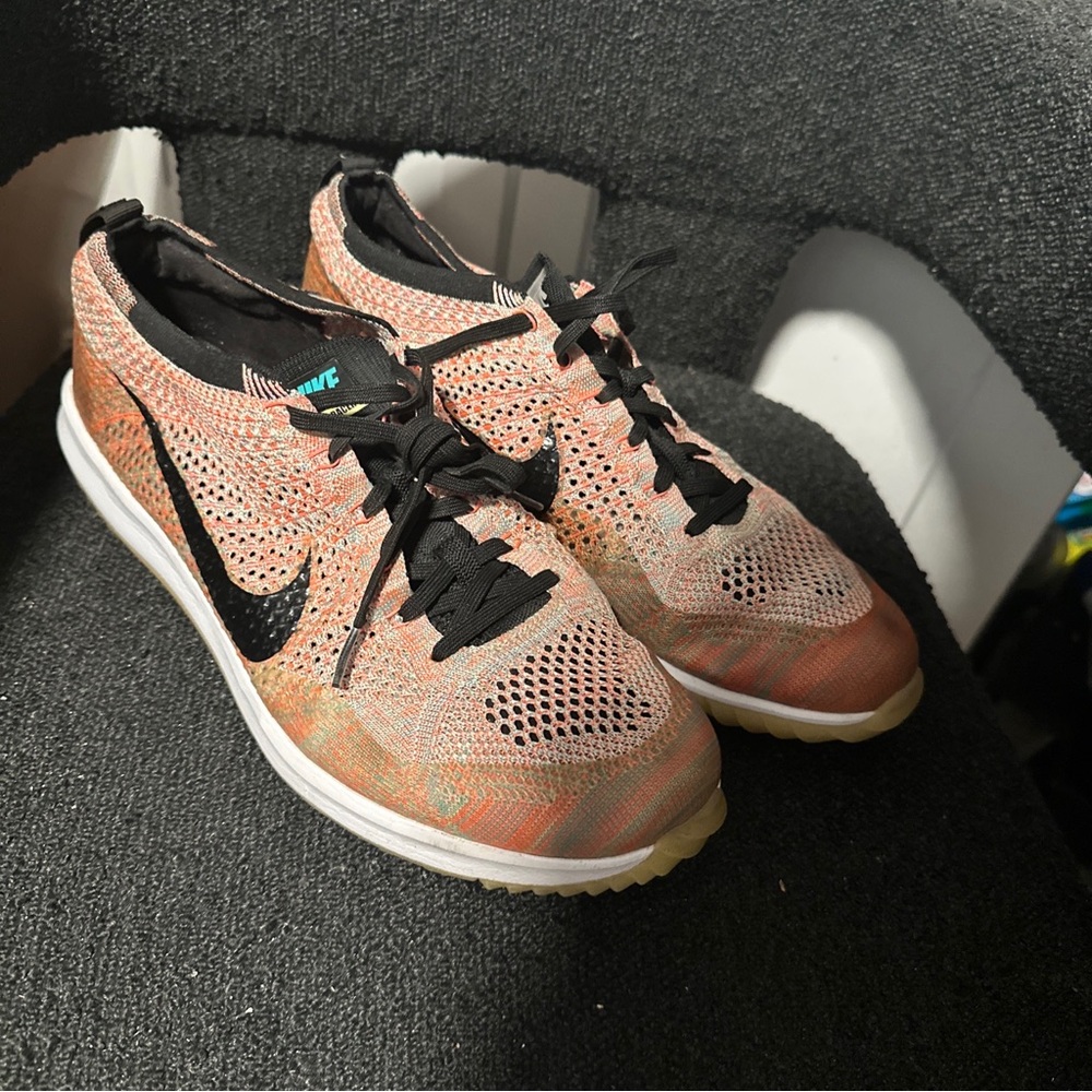 Size 11.5 - Nike Flyknit Racer Golf Multi-Color.Rare